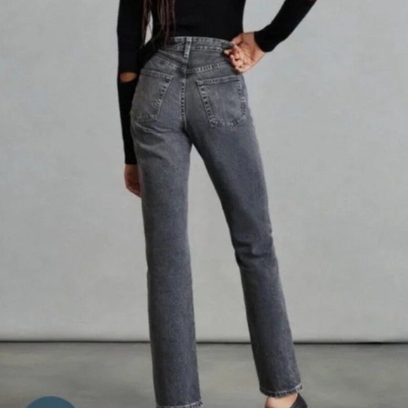 AG-ED ADRIANO GOLDSCHMIED Black Denim High Rise Vintage Straight Fit Jeans 27 R - Picture 15 of 15